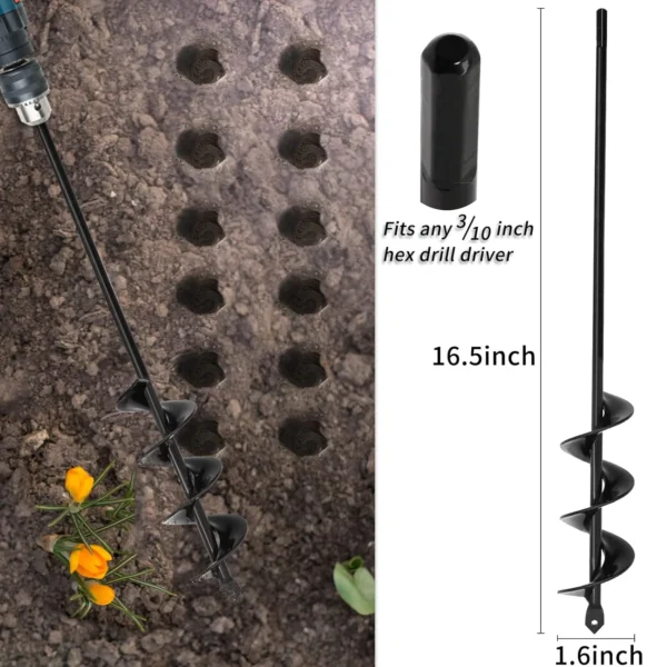 Post Hole Digger for 3/8”Hex Drill