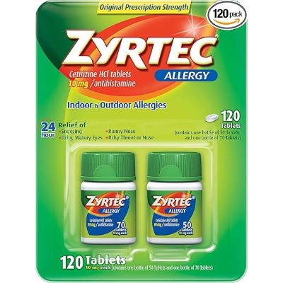 Zyrtec Tablets | 10 Mg Allergy Relief - 120 Count