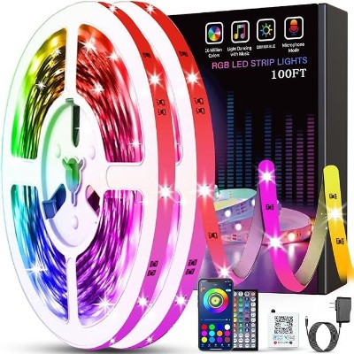 Tenmiro 100ft LED Strip Lights for Bedroom – Music Sync Color Changing Lights with Remote & App Control