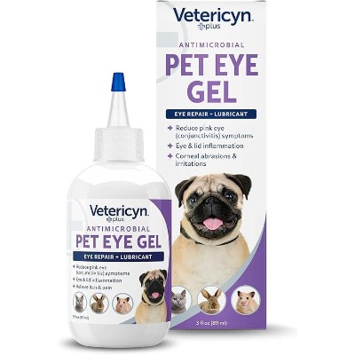 Vetericyn Plus Pet Eye Gel | Dog and Cat Eye Ointment Alternative to Lubricate and Relieve Eye Irritations and Abrasions, Reduce Symptoms of Pink Eye in Dogs and Cats. 3 ounces