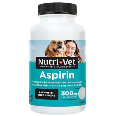 Nutri-Vet Aspirin for Dogs | Medium to Large Dogs | 300mg | 75 count