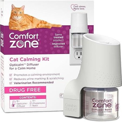 Comfort Zone Cat Calming Diffuser: 1 Pheromone Diffuser & 1 Refill (30 Days)